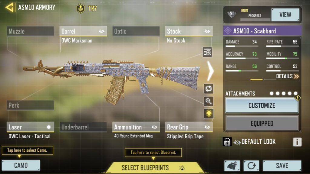 Call of Duty Mobile diamond camo ASM