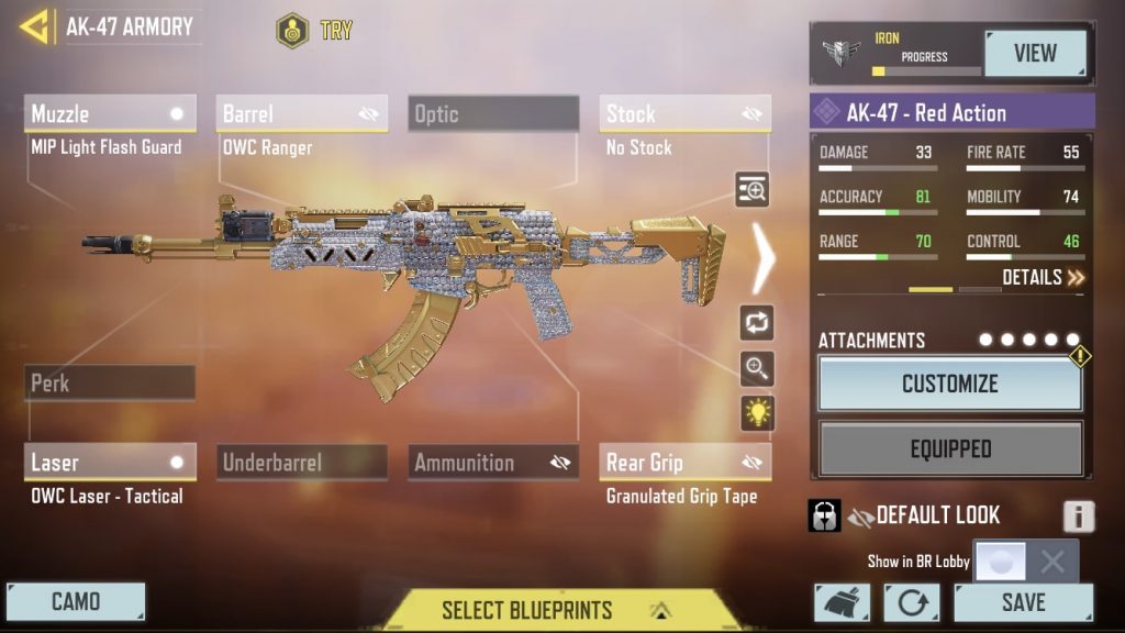 Call of duty Mobile diamond camo AK47