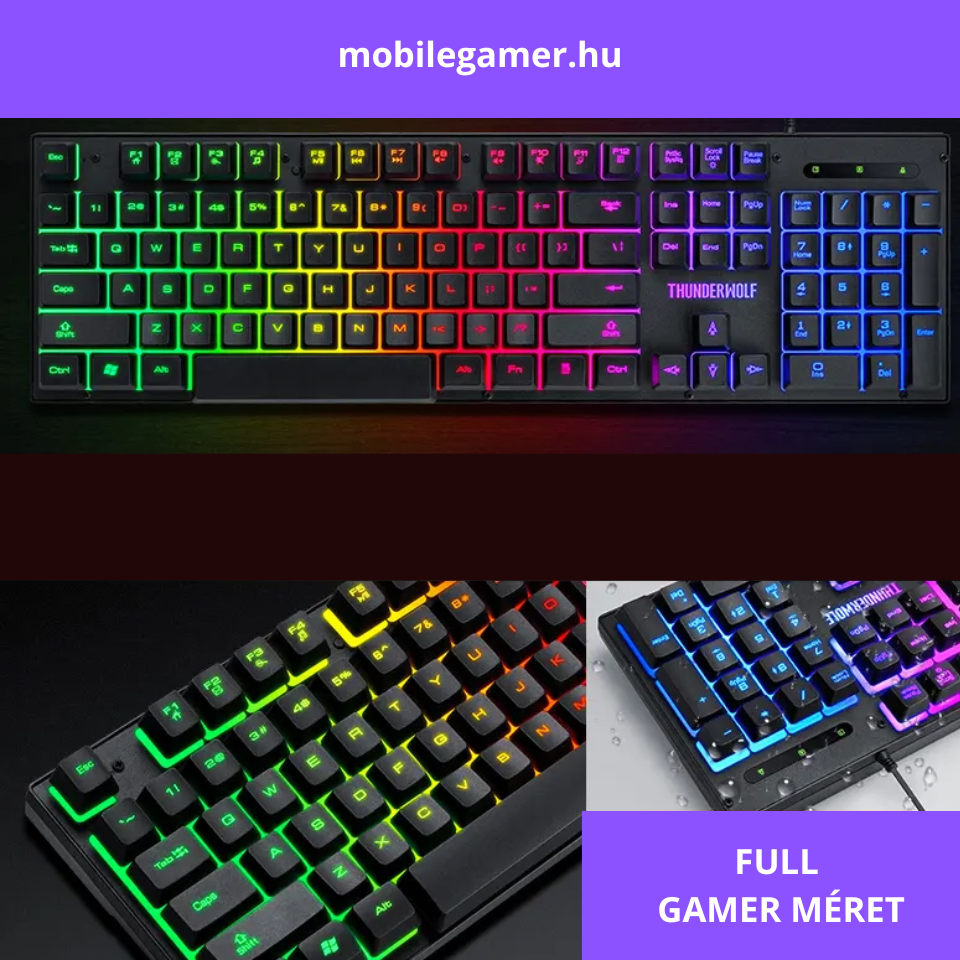 vilagitos gamer billentyu