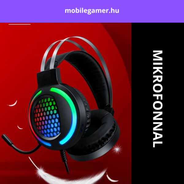 led gamer fejhallgato